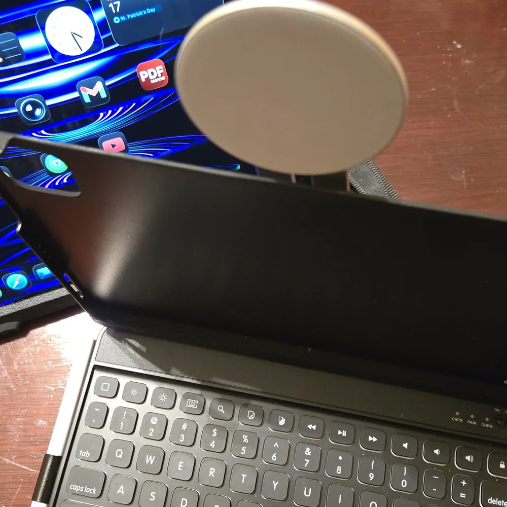 Apple iPad Pro with Black Strapped Security Carry Case, Backlit Keyboard, Pen...